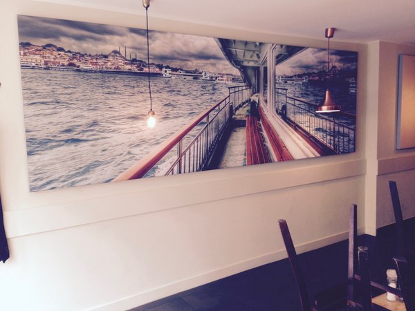 COUSTpanel with a printed picture of the Bosporus